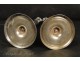 Pair of silvered bronze candlesticks Management eighteenth