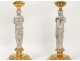 Rare pair of antique Caryatid bronze candlesticks Barbedienne candlesticks XIX