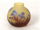Superb small vase Emile Gallé glass paste ball iris Art Nouveau XIXth