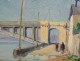 HSP painting J.Ponceau flood quay Malakoff Nantes train bridge 20th century