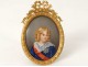 Miniature porcelaine portrait Roi de Rome Napoléon II Aiglon cadre XIXème