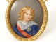 Miniature porcelaine portrait Roi de Rome Napoléon II Aiglon cadre XIXème