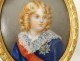 Miniature porcelaine portrait Roi de Rome Napoléon II Aiglon cadre XIXème