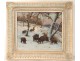 Beautiful landscape painting HST herd boars snow GFRötig painting twentieth