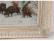 Beautiful landscape painting HST herd boars snow GFRötig painting twentieth