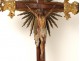 Rare crucifix croix Christ bois sculpté baroque Allemagne Autriche XVIIIème