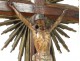 Rare crucifix croix Christ bois sculpté baroque Allemagne Autriche XVIIIème