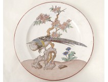 Assiette faïence Bordeaux Vieillard modèle Grands Oiseaux Millet faisan 19è