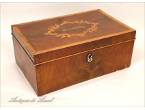 Sewing box or cabinet in mahogany and cherry, 19th