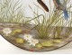 Large flat earthenware Creil Montereau B &amp; Cie kingfishers Decauville XIX
