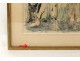 Watercolor Creixams characters gypsy guitar music trumpet twentieth century
