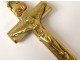 Croix reliquaire bronze doré Christ antique french cross reliquary XIXème