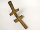 Croix reliquaire bronze doré Christ antique french cross reliquary XIXème