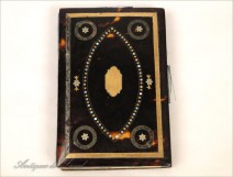 Dance card of tortoiseshell and brass, gold pearl, Napoleon III, nineteenth century