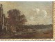 HSP Dutch landscape painting Aert van der Neer carved frame painting 17th