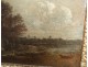 HSP Dutch landscape painting Aert van der Neer carved frame painting 17th