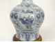 Paire lampes à pétrole porcelaine chinoise personnages fleurs bronze XIXème