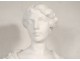 Large sculpture Carrara marble Henri Weigele bust woman woman lady nineteenth