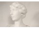 Large sculpture Carrara marble Henri Weigele bust woman woman lady nineteenth