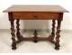 Table carved walnut Louis XIII twisted feet antique french seventeenth century