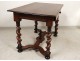 Table carved walnut Louis XIII twisted feet antique french seventeenth century