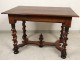 Table carved walnut Louis XIII twisted feet antique french seventeenth century