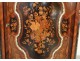 Bronze inlaid wood furniture caryatids supporting marble Napoleon III nineteenth