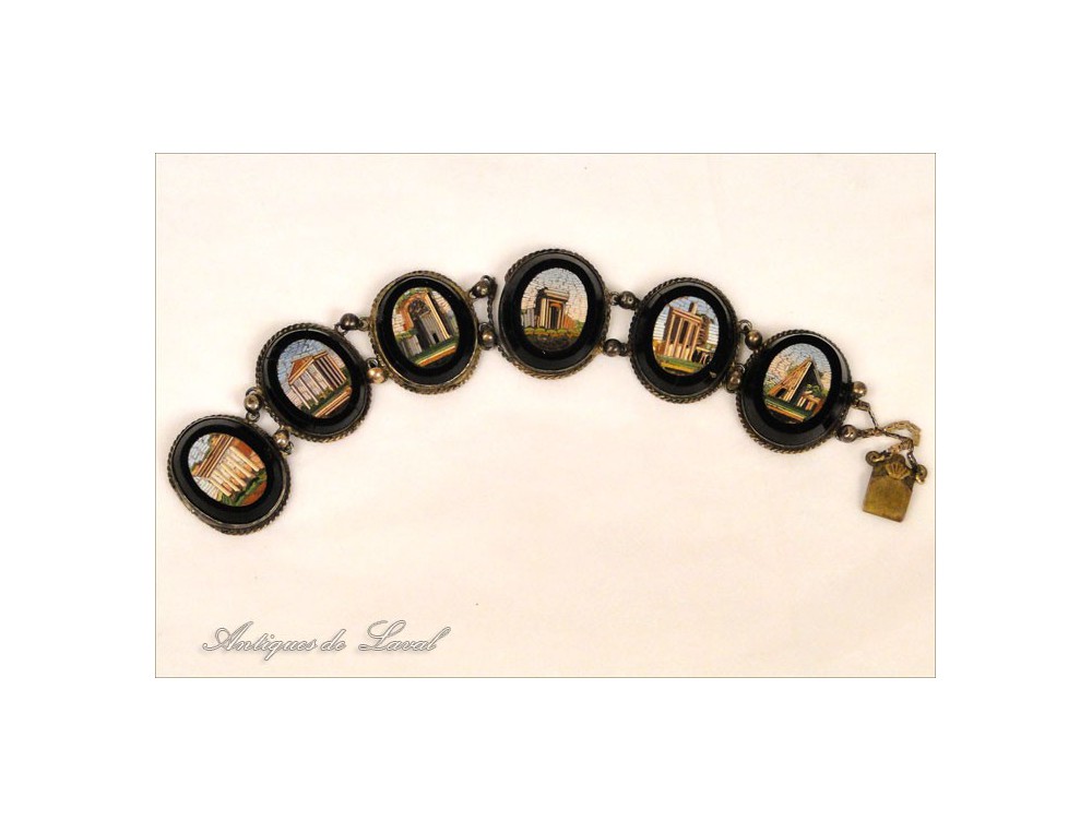 Bracelet Micro-mosaïque Doré Fabriqué En Italie – Référence REF96903, Occasion, Style Bijou Artisanal