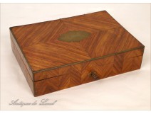 Cabinet or box in rosewood and brass, Nap III, 19th