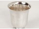 Timbale piedouche argent massif Vieillard sterling silver cup 67gr XIXème