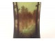 Horn vase glass paste Daum Nancy Art Nouveau landscape pond trees nineteenth