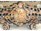 Glazed ceramic planter Emile Gallé Raon l&#39;Etape cross nineteenth flowers