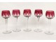 5 wine glasses Rhine cut crystal Baccarat crystal France twentieth color