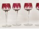 5 wine glasses Rhine cut crystal Baccarat crystal France twentieth color