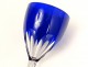 Crystal Rhine wine glass carved Baccarat France Genova cobalt blue twentieth