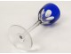 Verre à vin du Rhin cristal taillé Baccarat France Genova bleu cobalt XXème