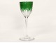 Crystal Rhine wine glass carved Baccarat France Genova emerald twentieth