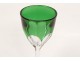 Crystal Rhine wine glass carved Baccarat France Genova emerald twentieth