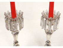 Candle sconces Pair Baccarat crystal chandelier France Napoleon III nineteenth