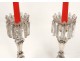 Candle sconces Pair Baccarat crystal chandelier France Napoleon III nineteenth