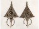 Pair fibulae Tizerzai n Taouka silver enamel Anti-Atlas Morocco Maghreb nineteenth