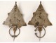 Pair fibulae Tizerzai n Taouka silver enamels Siroua Taroudant Morocco XIX