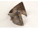 Bracelet Azbeg silver inlaid enamel Morocco Ida Nadif Maghreb XIX