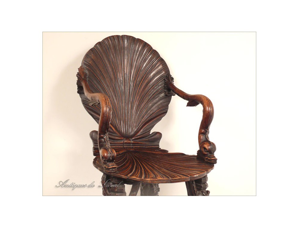 grotto rococo style chair shell 19th silver baroque