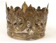 Petite couronne italienne statue Vierge laiton doré fleurs de lys XVIIIème