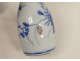 Paire petits vases pots porcelaine chinoise blanc-bleu fleurs Chine XVIIIè