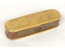 Dutch brass copper snuffbox snuffbox Virgin Mary characters XVIIè