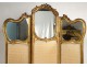 Screen 3 sheets rock carved Louis XV gilt Napoleon III nineteenth