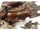 Large bronze sculpture San Luis Rey horse sword lily flowers wreath 19th