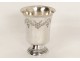 Timpani piedouche solid silver Minerva flowers silver cup 88,57gr XIX